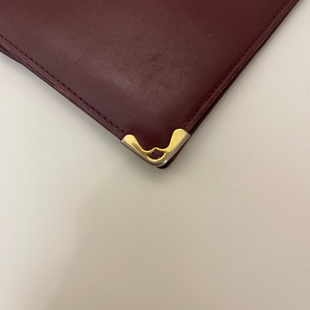 Cartier Burgundy Leather Card Holder with Gold Detail - Picture 5 of 14